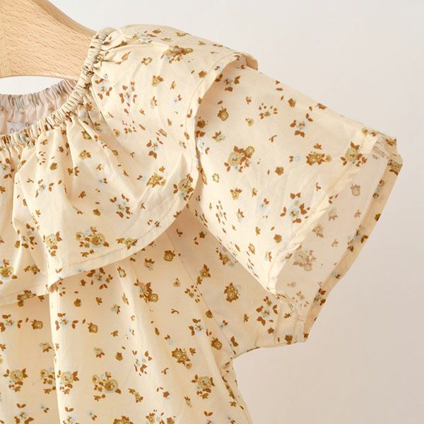 オーガニックコットン キッズ フリルカラーブラウスElena