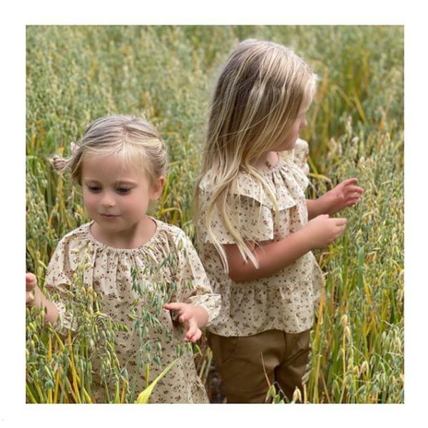 オーガニックコットン キッズ フリルカラーブラウスElena