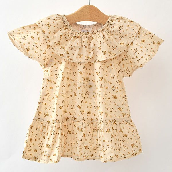 オーガニックコットン キッズ フリルカラーブラウスElena