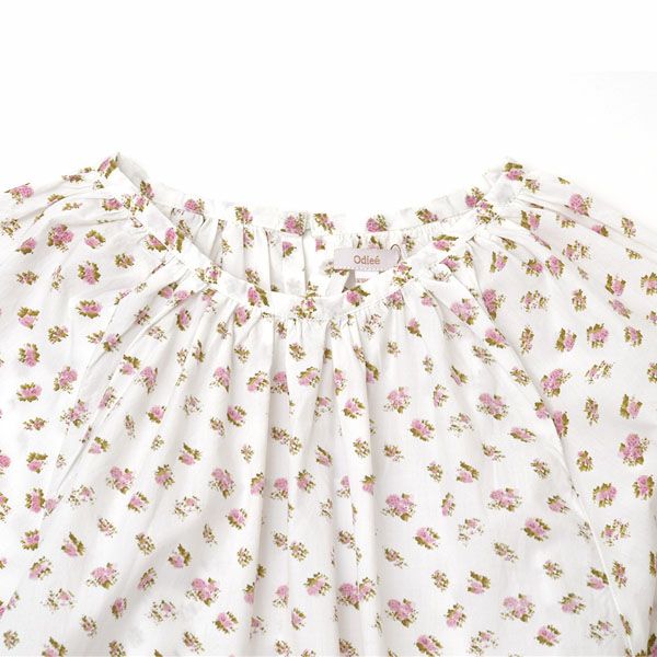 オーガニックコットン ラッフルネックポプリンブラウス Anna