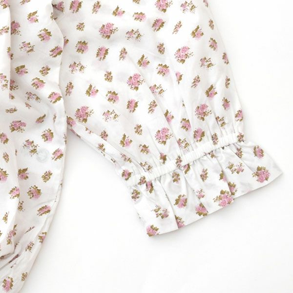 オーガニックコットン ラッフルネックポプリンブラウス Anna