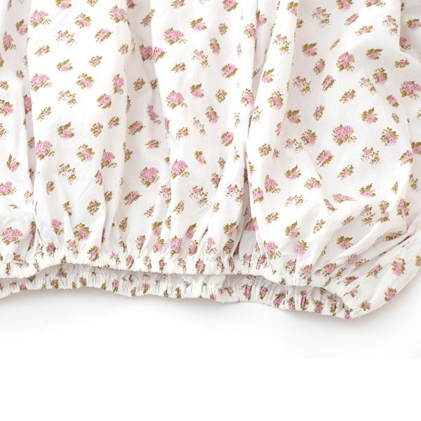 オーガニックコットン ラッフルネックポプリンブラウス Anna