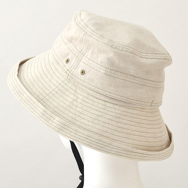 オーガニックコットン＆リネン ストラップ付ハット