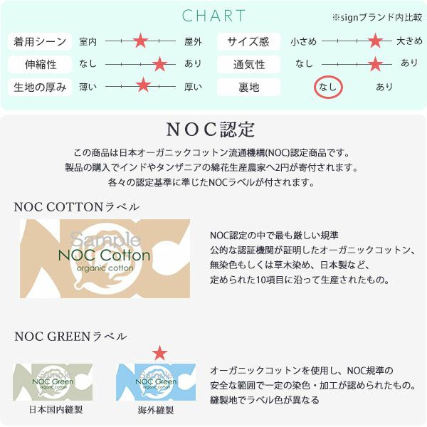 オーガニックコットン ワッフル段々ワッチ