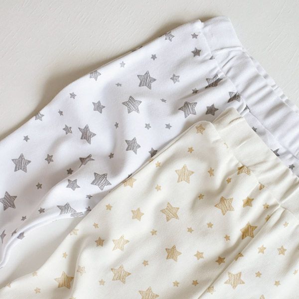【SALE／20%OFF】 オーガニックコットン ベビーパンツStar(2色セット)