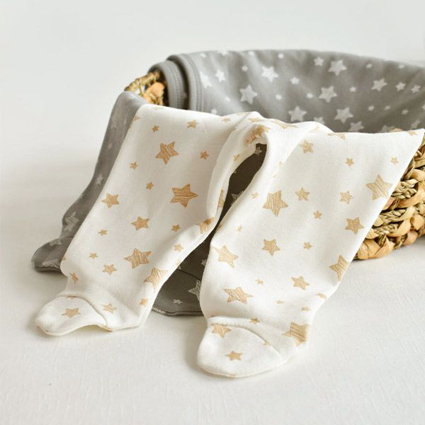 オーガニックコットン ベビー足つきパンツStar(2色セット)