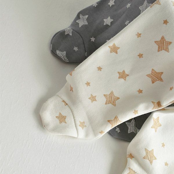 オーガニックコットン ベビー足つきパンツStar(2色セット)