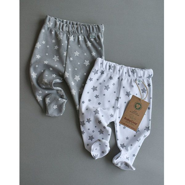 オーガニックコットン ベビー足つきパンツStar(2色セット)