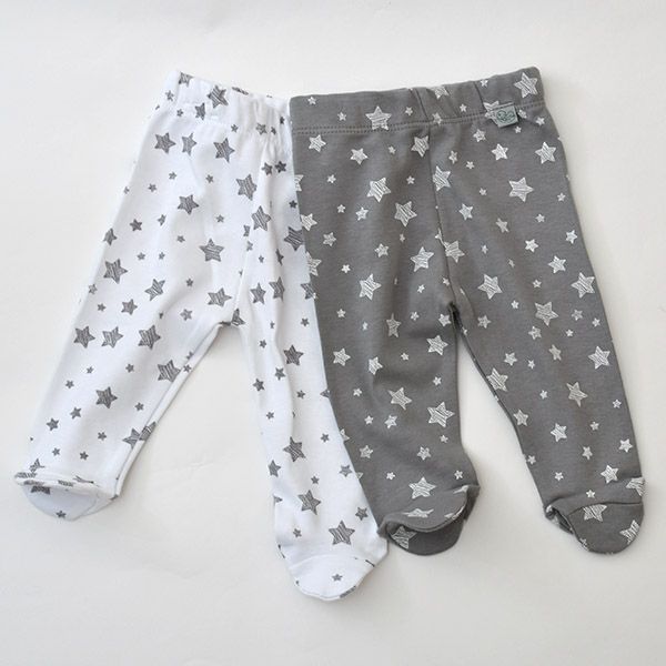 オーガニックコットン ベビー足つきパンツStar(2色セット)