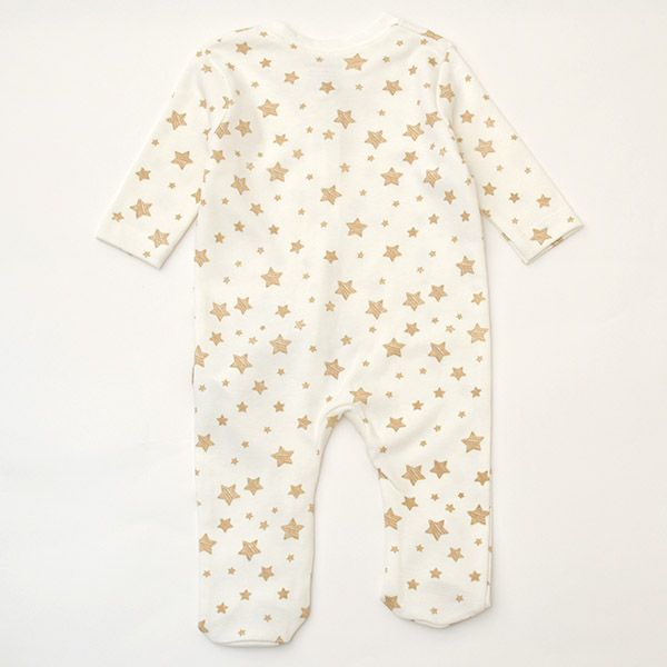 オーガニックコットン ベビー足つきジッパーロンパースStar