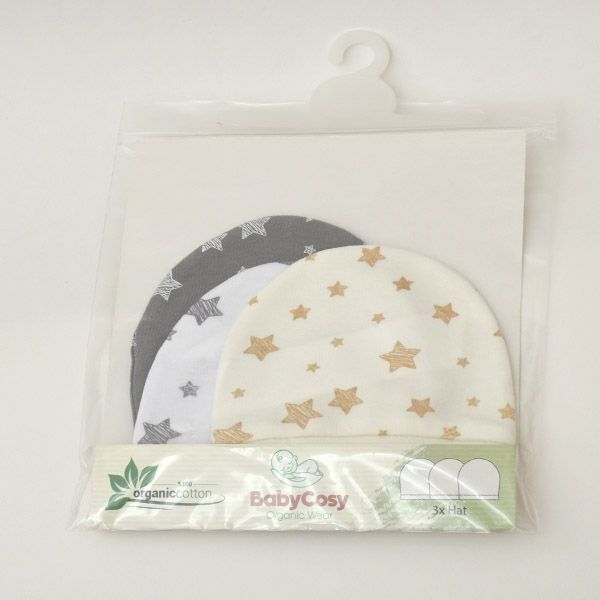 オーガニックコットン ベビービーニーStar(3色セット)