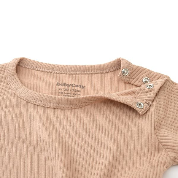 オーガニックコットン＆モダール ベビーショートロンパース(2色セット)