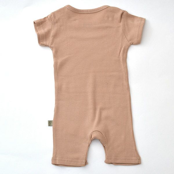 オーガニックコットン＆モダール ベビーショートロンパース(2色セット)