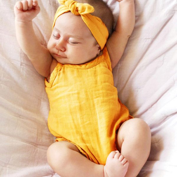 オーガニックコットン ベビーモスリン タイショルダーボディ