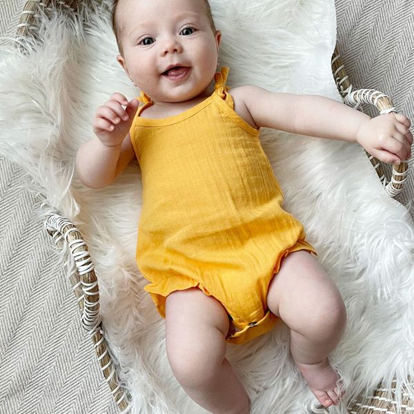 オーガニックコットン ベビーモスリン タイショルダーボディ