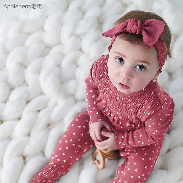 オーガニックコットン ベビースモッキング ヘッドバンド