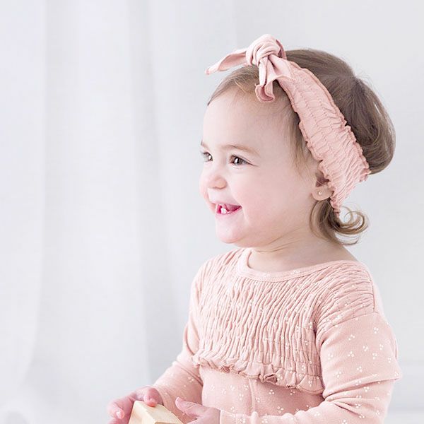 オーガニックコットン ベビースモッキング ヘッドバンド