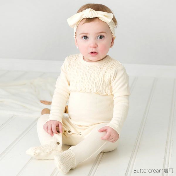 オーガニックコットン ベビースモッキング ヘッドバンド