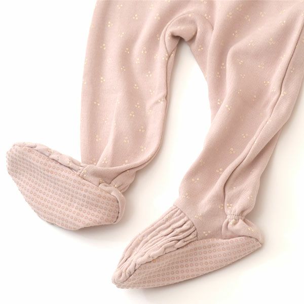 オーガニックコットン ベビースモッキング 足つきカバーオール Print（長袖）