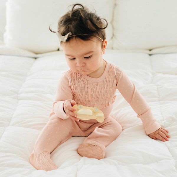 オーガニックコットン ベビースモッキング 足つきカバーオール Print（長袖）