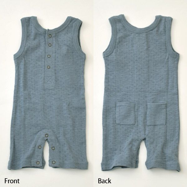 オーガニックコットン ベビーポインテル ノースリーブロンパース