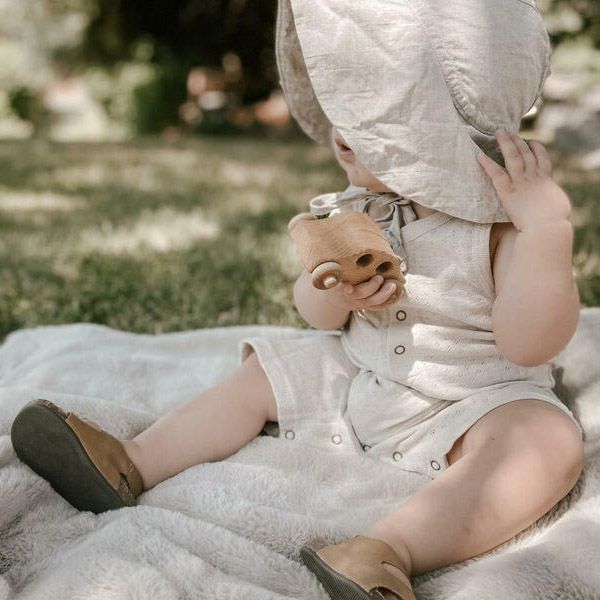 オーガニックコットン ベビーポインテル ノースリーブロンパース