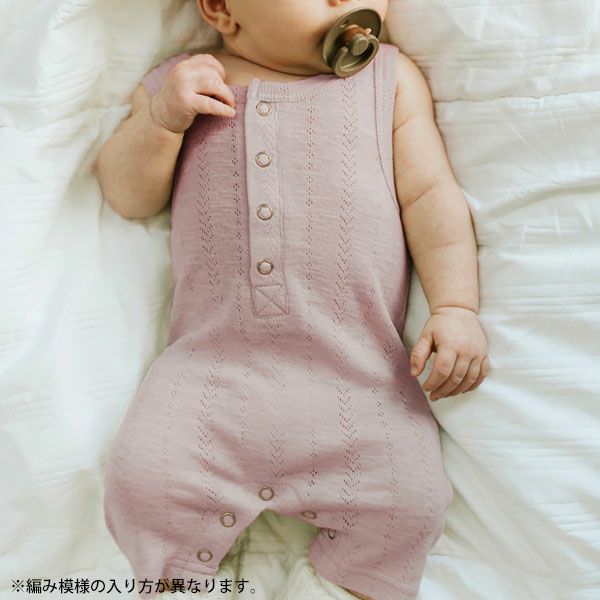 オーガニックコットン ベビーポインテル ノースリーブロンパース