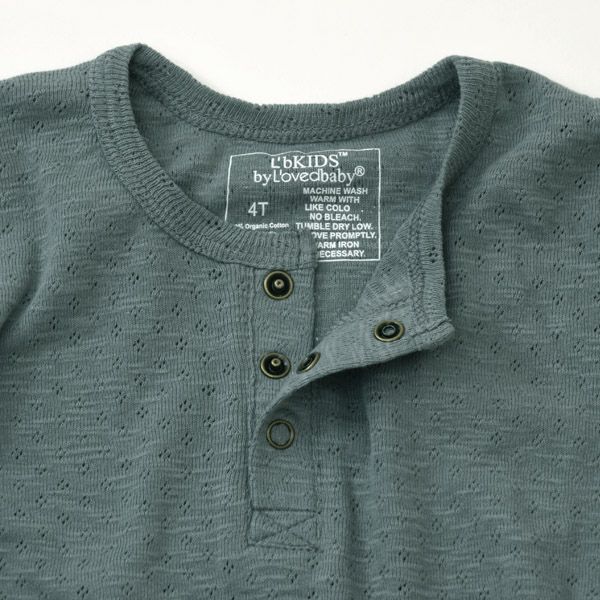 オーガニックコットン キッズポインテル ヘンリーネックTシャツ（半袖）