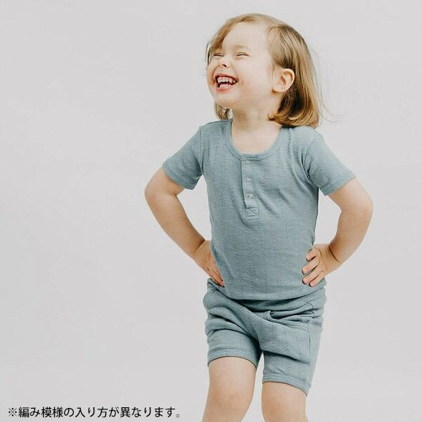 オーガニックコットン キッズポインテル ヘンリーネックTシャツ（半袖）