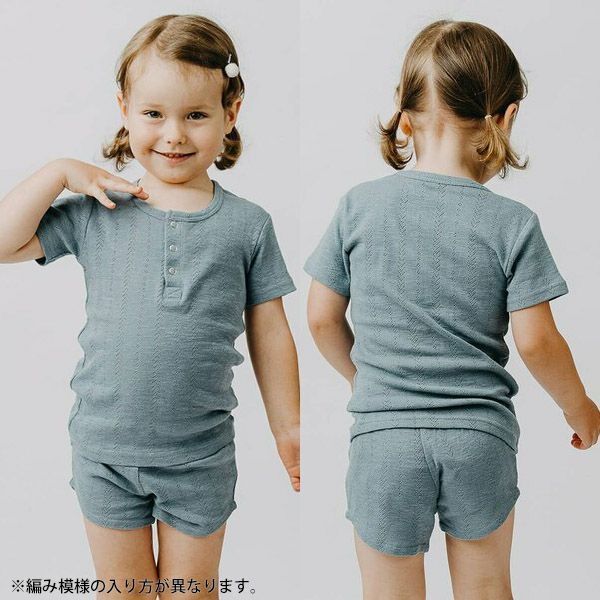 オーガニックコットン キッズポインテル ヘンリーネックTシャツ（半袖）