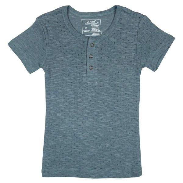 オーガニックコットン キッズポインテル ヘンリーネックTシャツ（半袖）