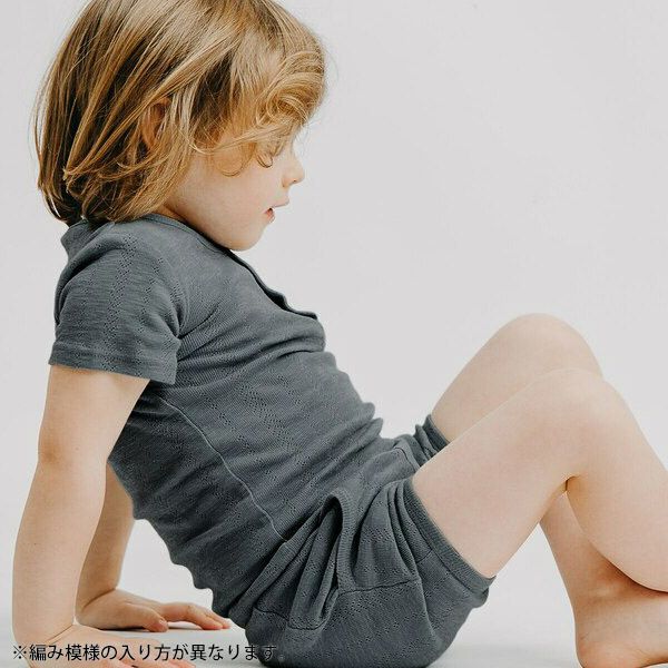 オーガニックコットン キッズポインテル ヘンリーネックTシャツ（半袖）