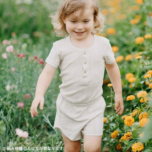 オーガニックコットン キッズポインテル ヘンリーネックTシャツ（半袖）