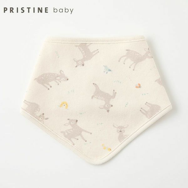 オーガニックコットン ベビーバンビプリントスタイ ナチュラル