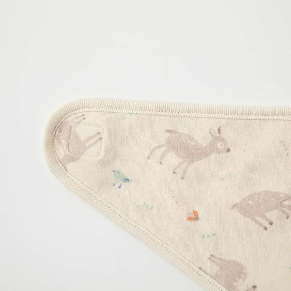 オーガニックコットン ベビーバンビプリントスタイ ナチュラル