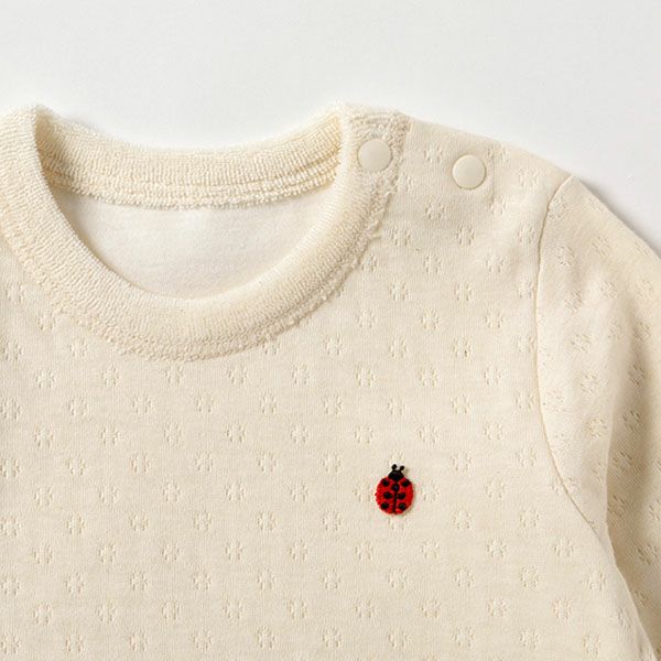 オーガニックコットン ベビーエアニットカバーオール ナチュラル 70-80