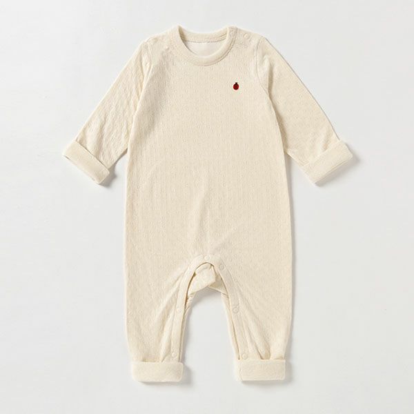 オーガニックコットン ベビーエアニットカバーオール ナチュラル 70-80