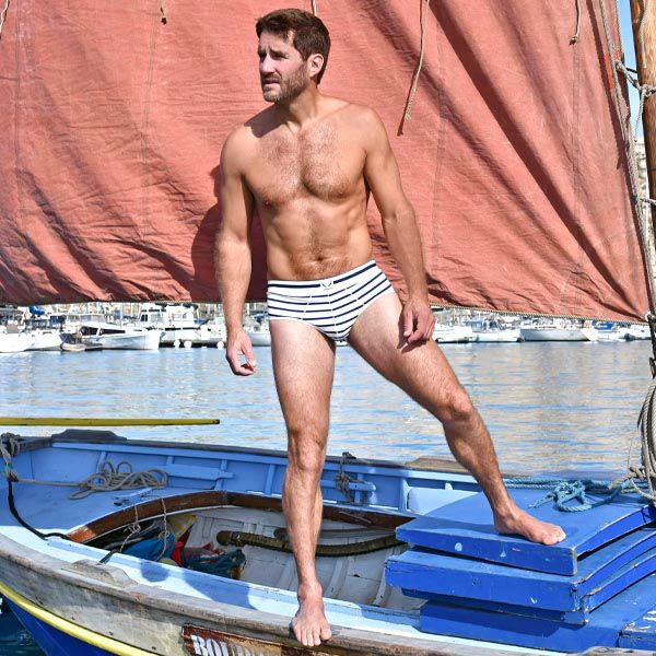 オーガニックコットン メンズブリーフ NAUTICAL Stripes