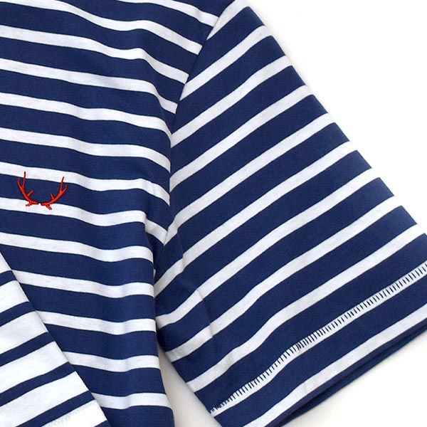 オーガニックコットン メンズクルーネックＴシャツ Stripes(半袖)