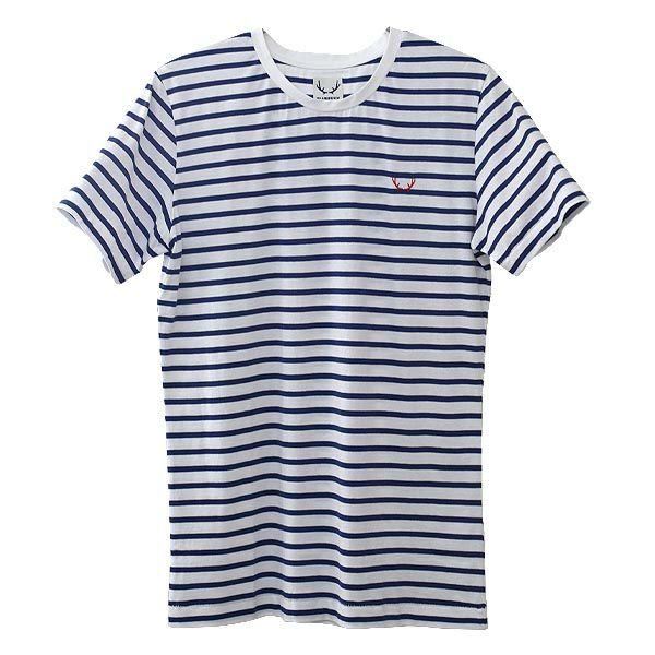 オーガニックコットン メンズクルーネックＴシャツ Stripes(半袖)