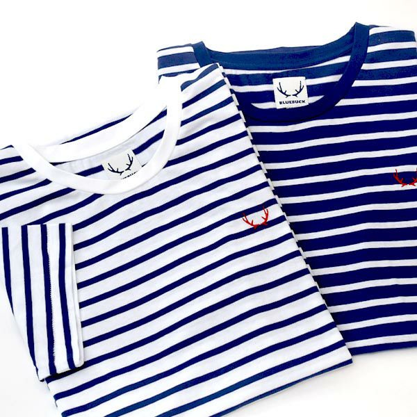 オーガニックコットン メンズクルーネックＴシャツ Stripes(半袖)
