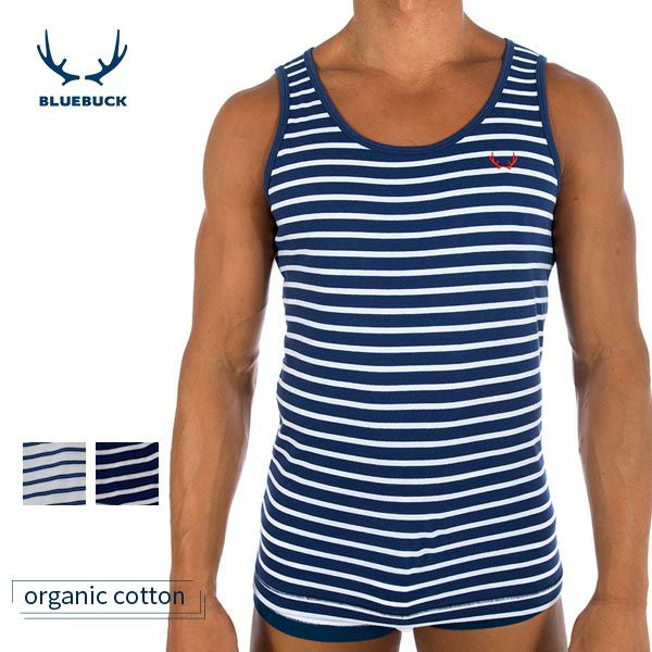 オーガニックコットン メンズタンクトップ Stripes