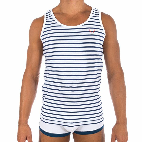 オーガニックコットン メンズタンクトップ Stripes