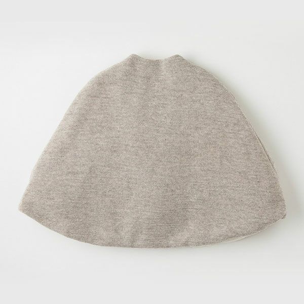 オーガニックコットン＆ヤク ガーターニットケープ グレー 80-90