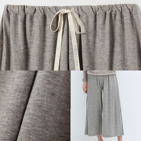 オーガニックコットン＆ヤク ギャザーパンツ グレー M