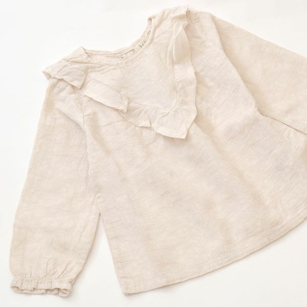 オーガニックコットン ベビー フローラルジャガードブラウス(長袖)