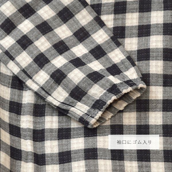 オーガニックコットン キッズ チェックシャツドレス(長袖)