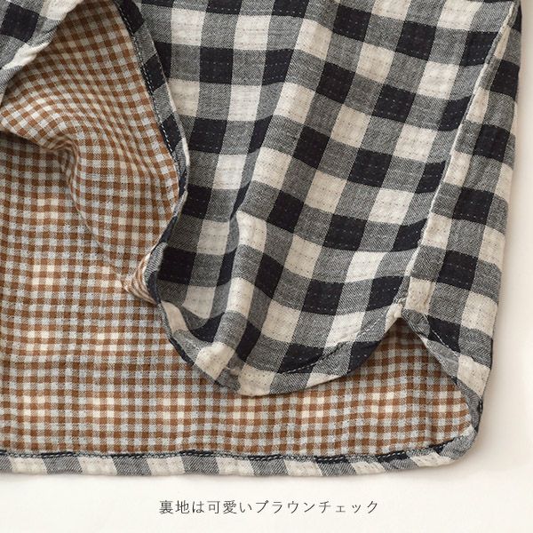 オーガニックコットン キッズ チェックシャツドレス(長袖)