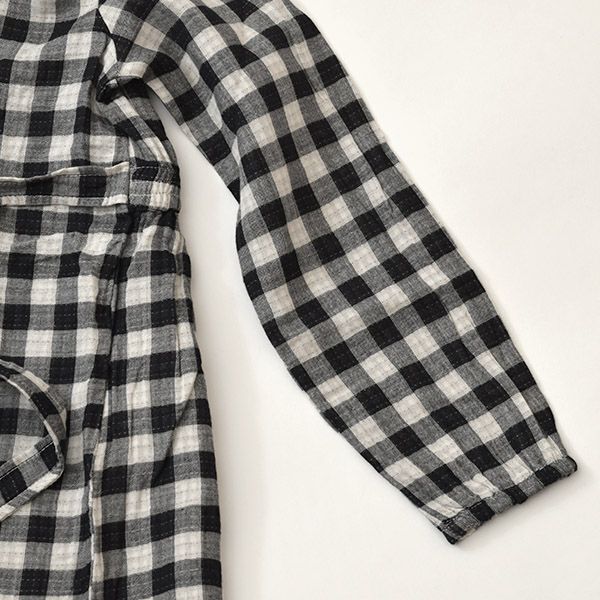 オーガニックコットン キッズ チェックシャツドレス(長袖)