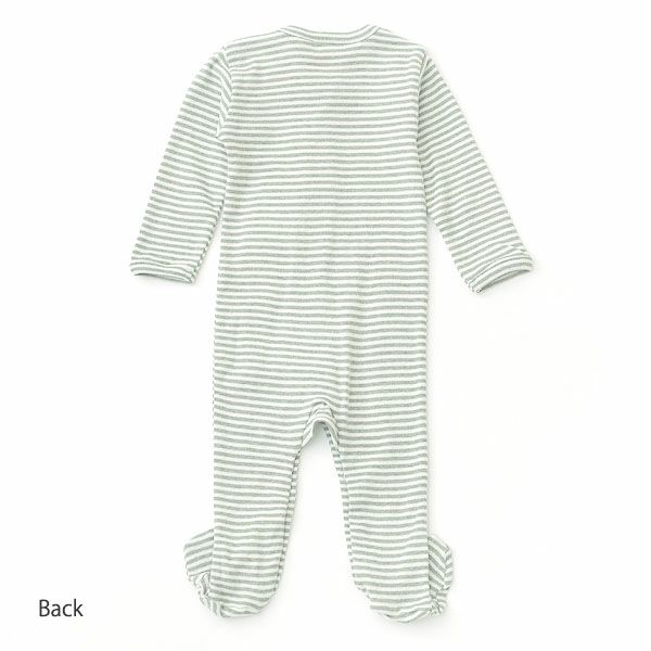 オーガニックコットン ベビー フライス足つきカバーオール